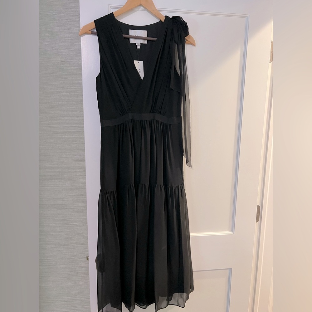 LK Bennett black midi dress size 4 NWT